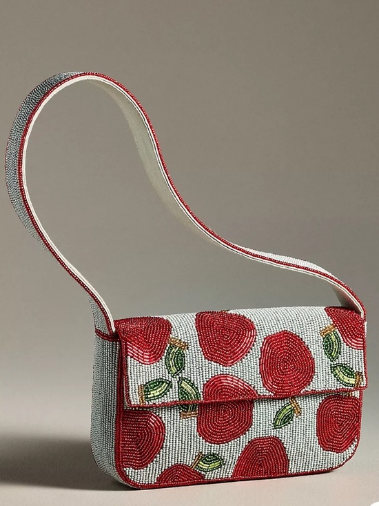 Anthropologie Handbags - Anthropologie Fiona Beaded Apple Bag Shoulder Handbag NWT